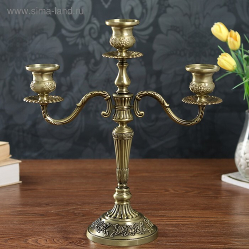 Подсвечник металл "Розарий" латунь 37х31х12 см   4635005