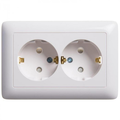 Розетка 2-ая СУ с/з Schneider Белая
