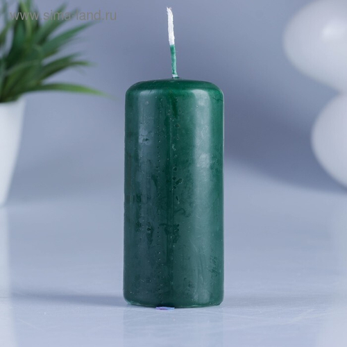 Свеча классическая 4х9 см, тёмно-зелёная
