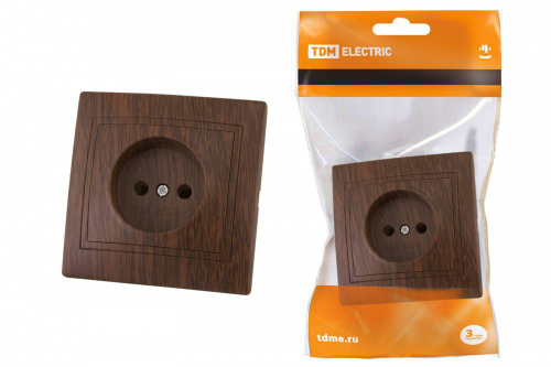 Розетка 1-ая СУ с/з Tdm Бук