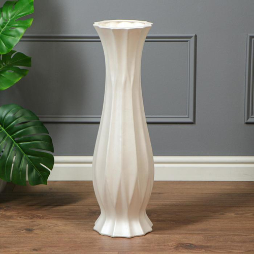 Ваза напольная "Кристалл" цвет белый 70см