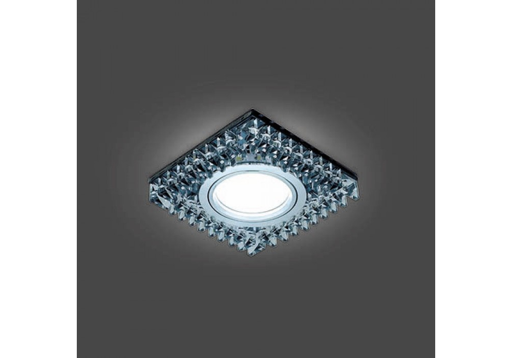 Свет-к Gauss BL 032 квадрат черн,кристал/хром GU5.3