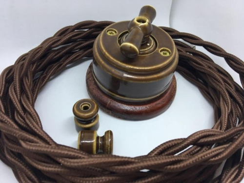 Кабель ретро 3х2,5 шоколад