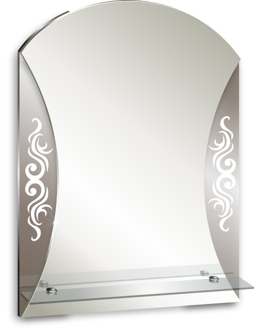 Зеркало с полкой 635*530 №17