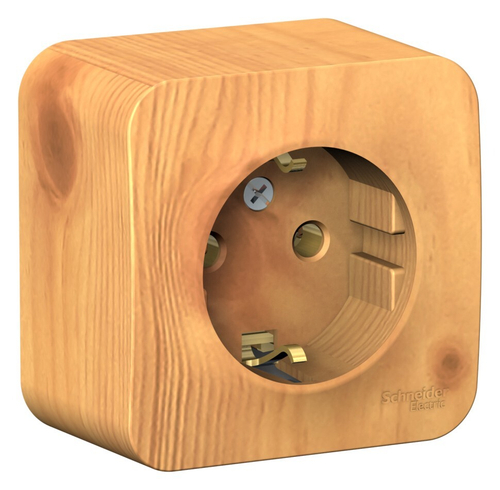 Розетка 1-ая ОУ с/з Schneider Ясень