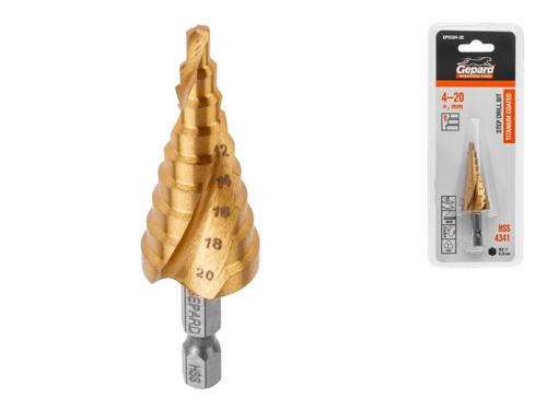 Сверло ступенчатое 4-20 мм Gepard