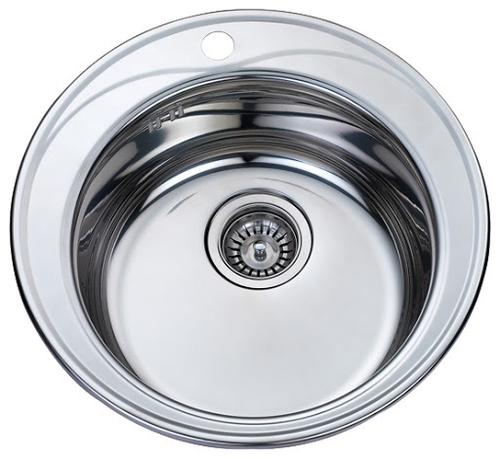 Мойка врезная 490  0,8 мм с сифоном 180 глуб