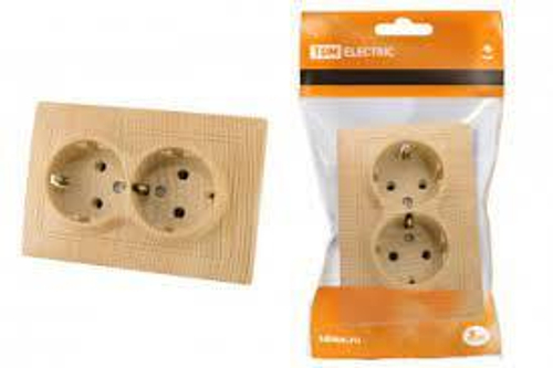 Розетка 2-ая СУ с/з Tdm Сосна