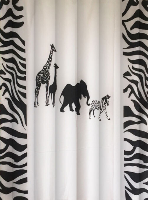 Шторка для ванной ткань (MZ-125) "Сафари"180*200мм