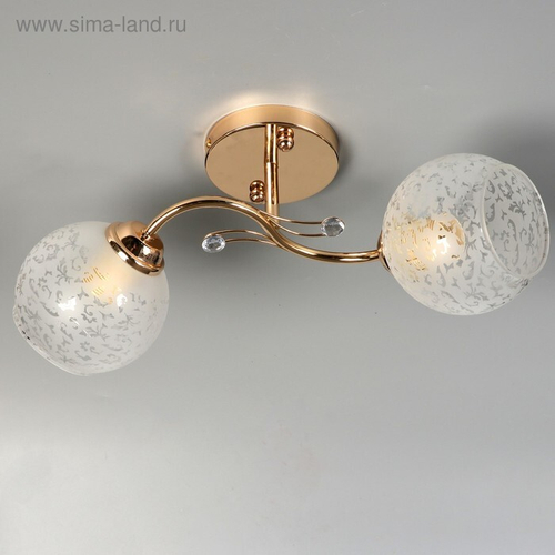 Люстра Каскад 2*60Вт Е27 золото