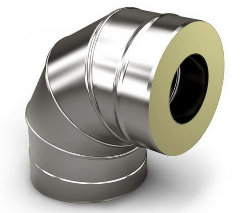 Колено-сэндвич 150/210*90 (0,8мм) нерж/оцинк.