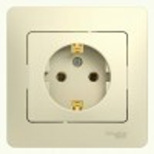 Розетка 1-ая СУ б/з Schneider Бежевая