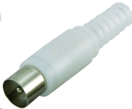 Штекер TV пластик белый