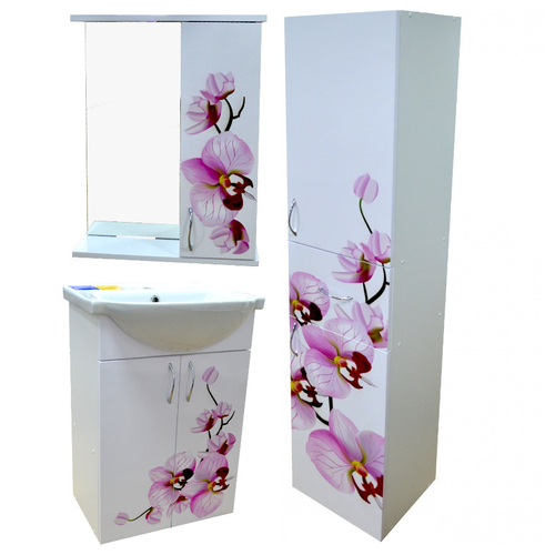 Тумба "Орхидея" белый глянец 465х790х316