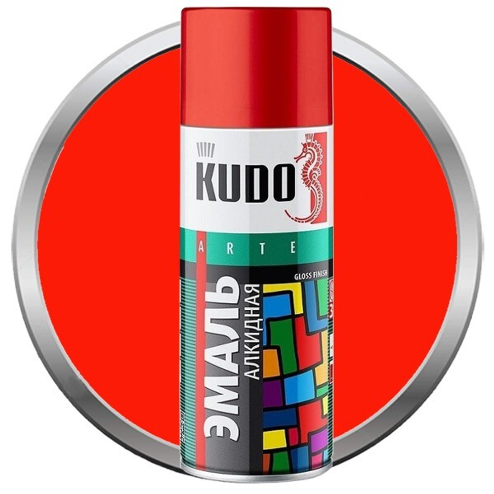 Эмаль аэрозольная красная 520мл KUDO