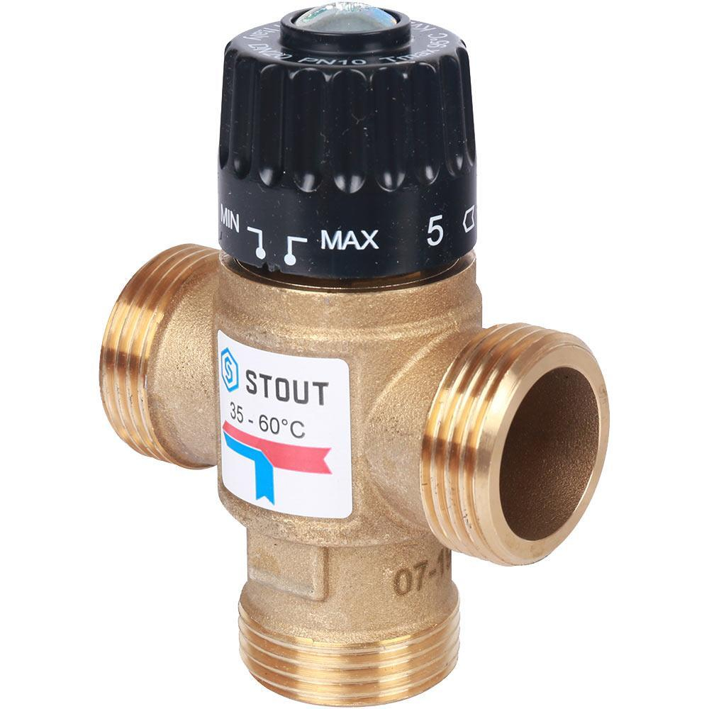Термостатический смесительный клапан 1" STOUT ( 35-60*С)