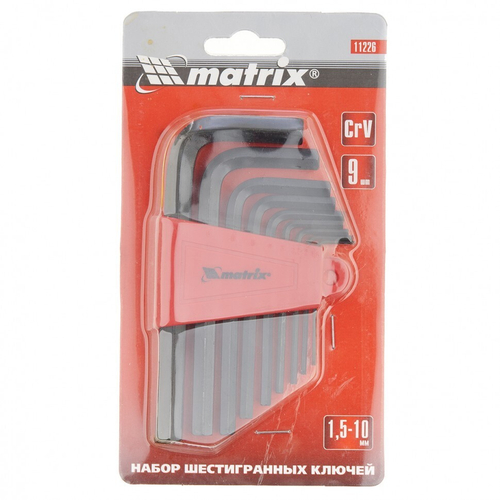 Набор ключей имбусовых HEX 1.5-10мм Matrix