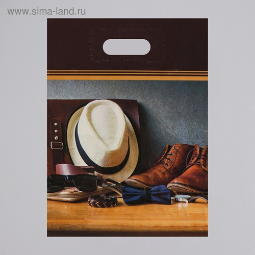 Пакет полиэтиленовый с вырубной, усиленной ручкой, 31 х 40 см, 60 мкм