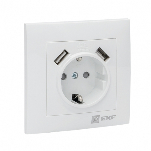 Розетка 1-ая СУ с/з с USB Валенсия
