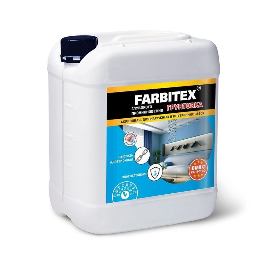 Грунтовка глубок,проникн,акрил 5кг FARBITEX