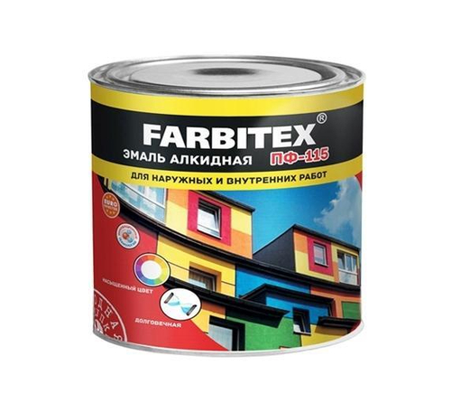 Эмаль ПФ-115 ярко-зеленая 1.8кг FARBITEX