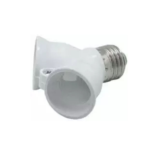 Переходник с цоколя Е27 на 2хЕ27 белый Ecola