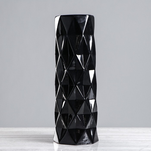 Ваза напольная "Поли" чёрная, глазурь, 40.5см