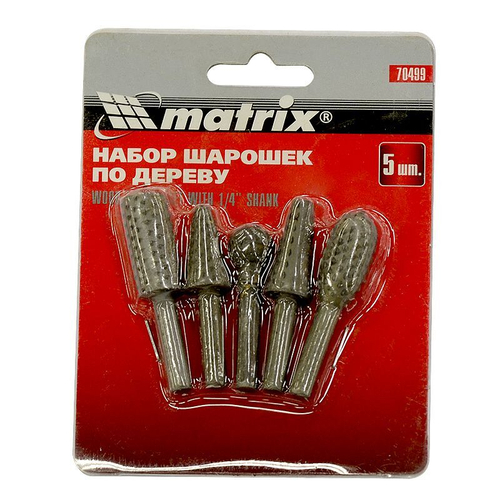 Набор шарошек по дереву 5шт Matrix