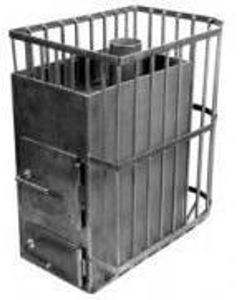 Банная печь под уголь "Гранд-тоннель-правая сетка-зольник" 8мм