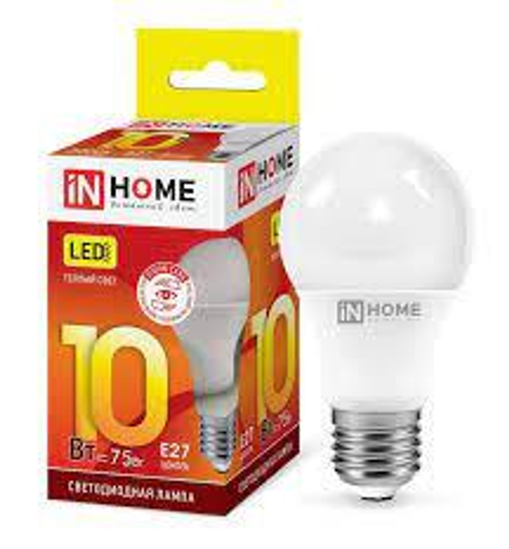 Лампа InHome A60 10W E27 3000K