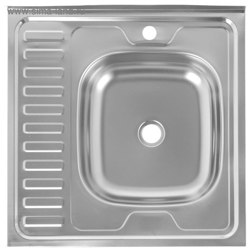 Мойка накладная 600*600  0,4мм без сиф правая