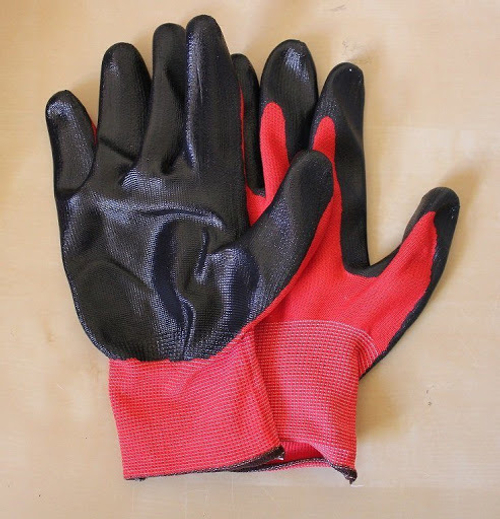 Перчатки облитые черно-красные/синие