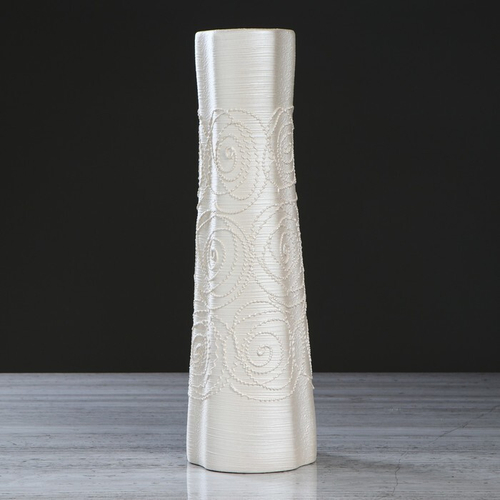 Ваза напольная "Виола" ажур, белая 41см