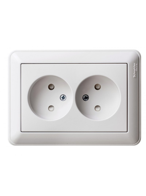 Розетка 2-ая СУ б/з Schneider белая
