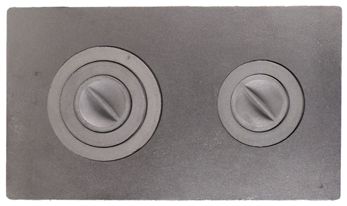 Плита цельная 2-конфор (П2-3) 710*410*10/25мм Иркутск Без ребер