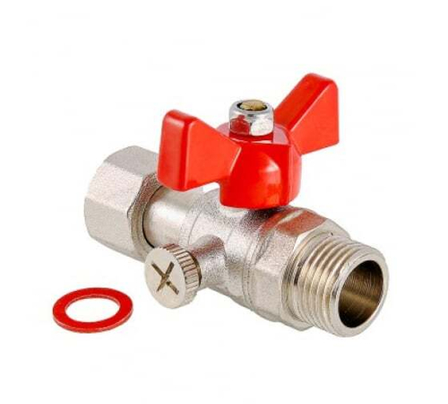 Кран трехходовой G 1/2 с накидной гайкой
