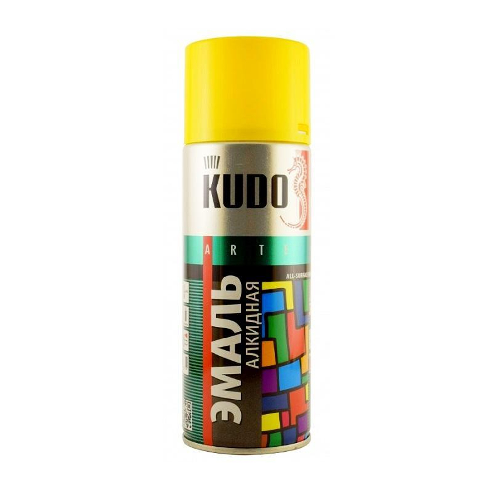 Эмаль аэрозольная желтая 520мл KUDO