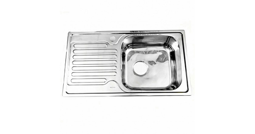 Мойка врезная 800*500  0,8 мм правая с сифоном